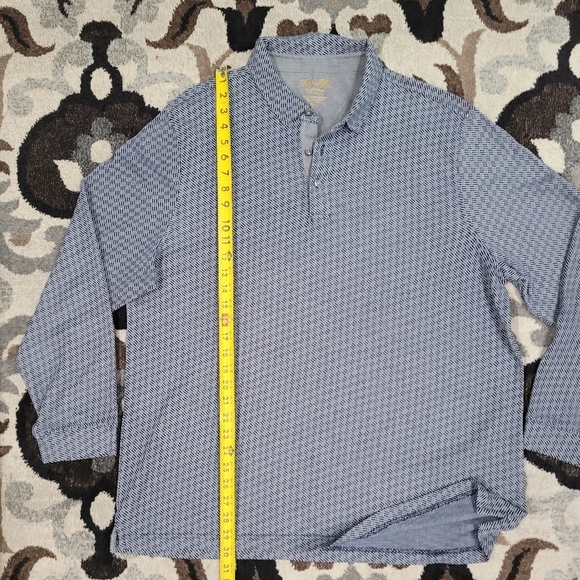 Tasso Elba Men's Blue Supima Long-Sleeve Polo XXL - Picture 12 of 13